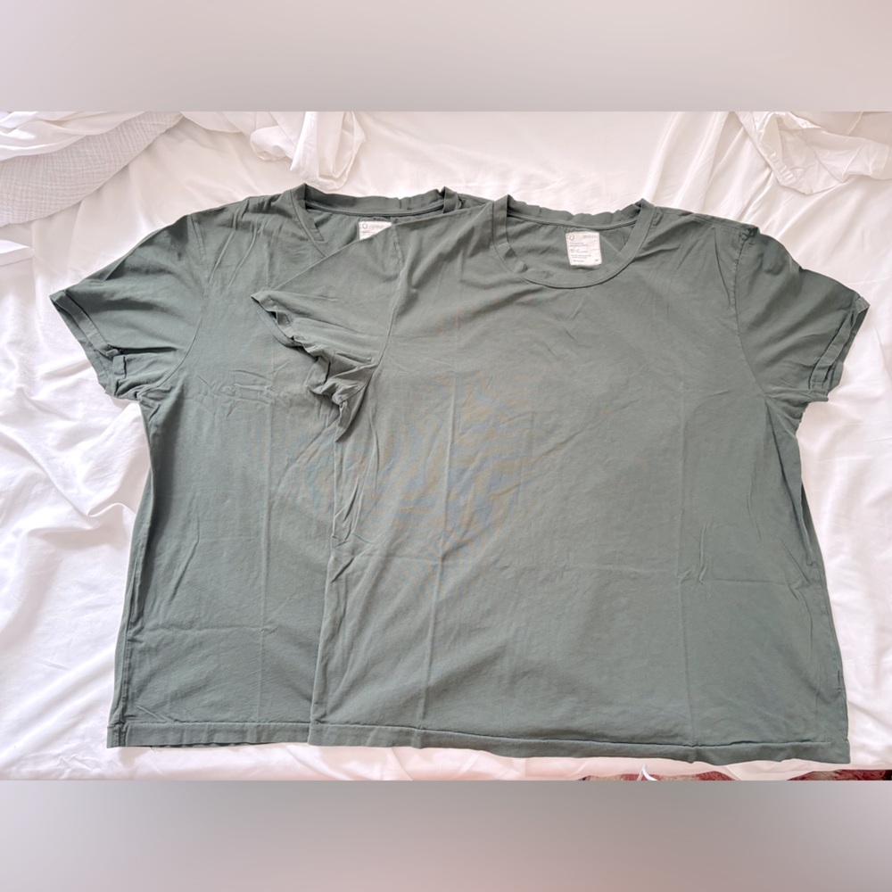 Organic Cotton Olive Crew T-Shirt - Sold Together!